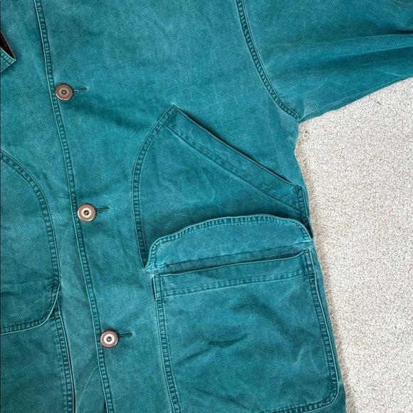 Vintage Eddie Bauer Barn Chore Jacket Double Pocket Green Corduroy Mens Medium - Picture 5 of 12